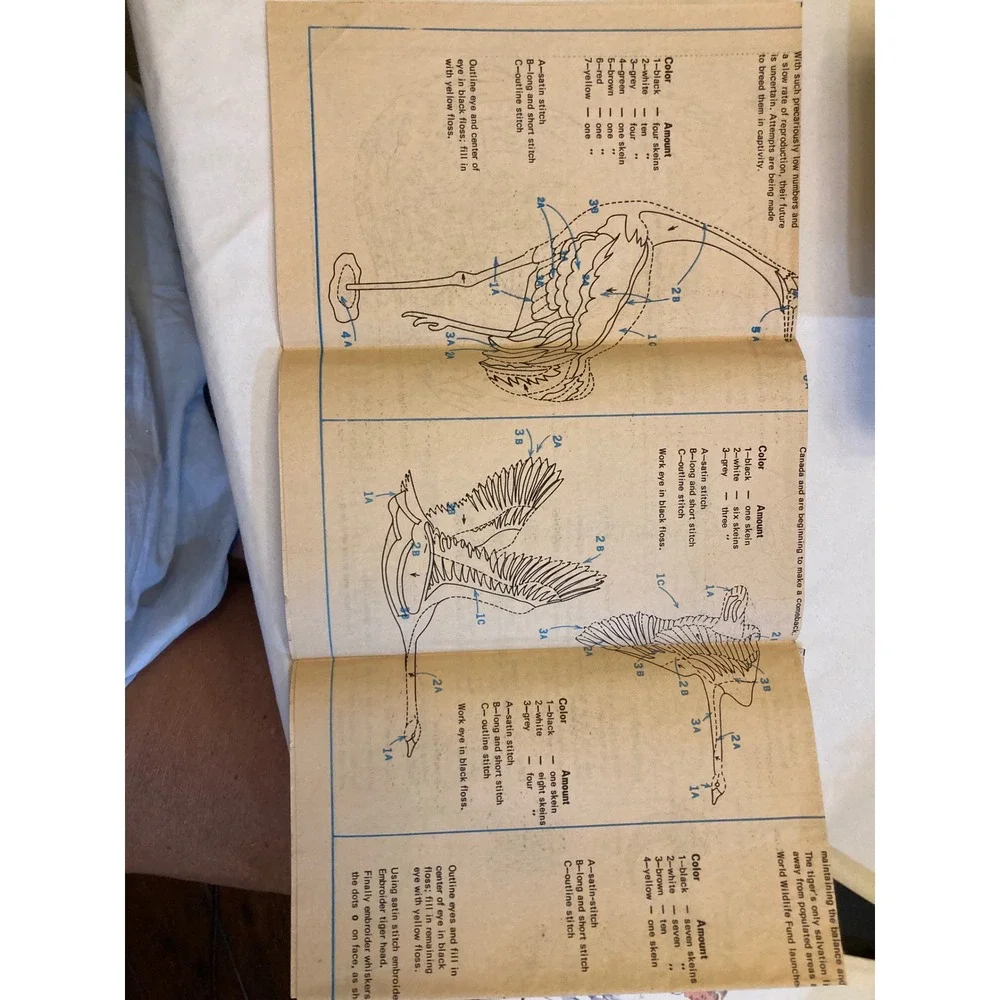 Vintage 1975 Simplicity 7116 WWF Endangered Species Embroidery Transfer Pattern
